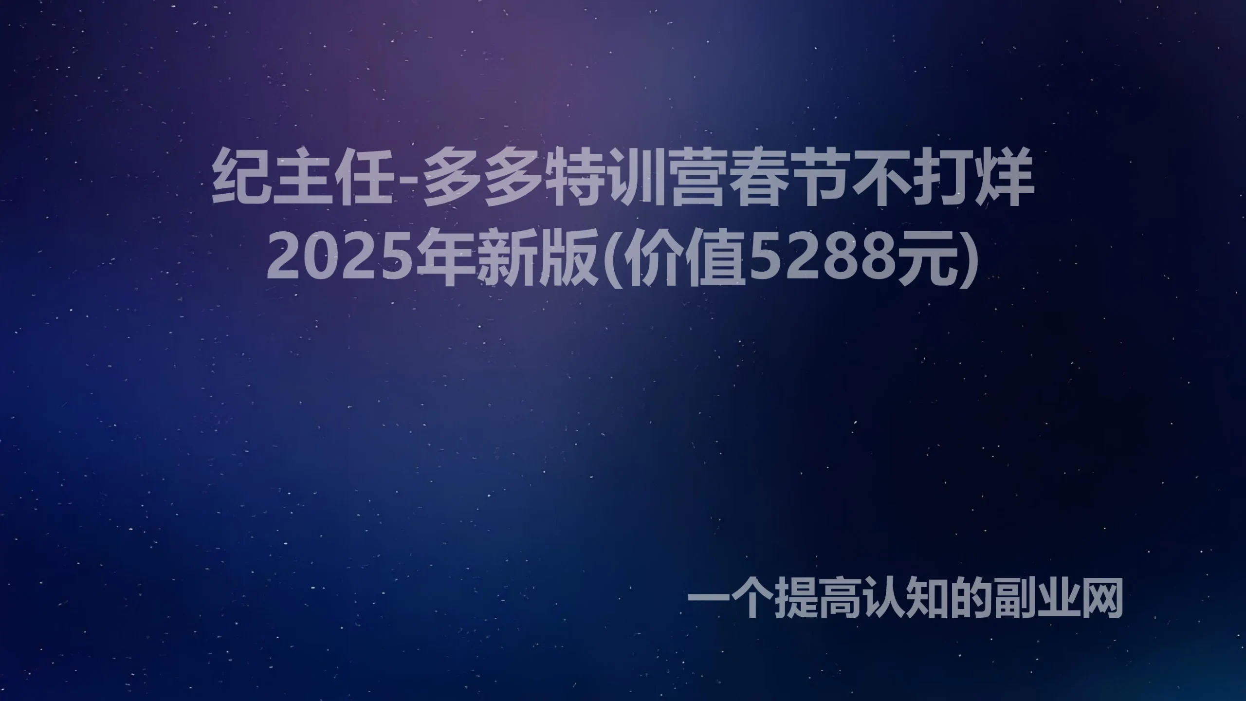 纪主任-多多特训营春节不打烊2025年新版(价值5288元)-创分享