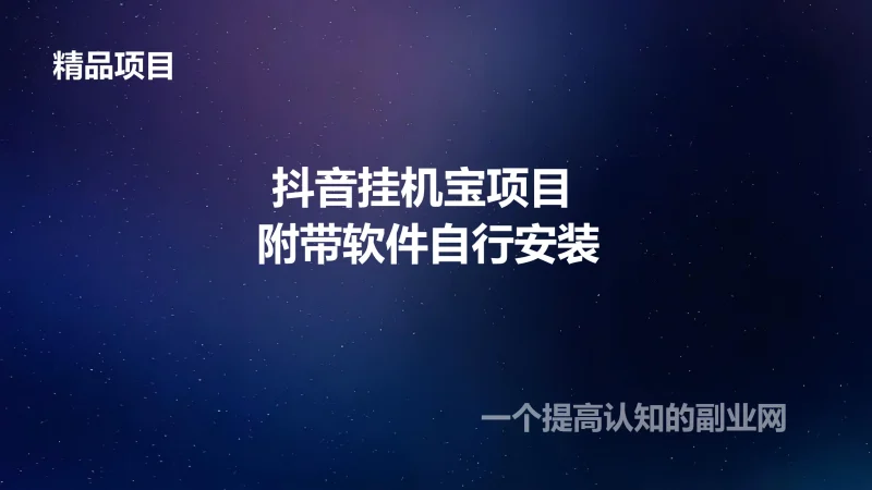 抖音挂机宝项目 附带软件自行安装-创分享