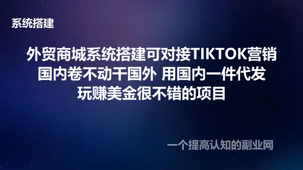 图片[1]-视频教学外贸商城系统搭建，对接TIKTOK营销，很有搞头！-创分享