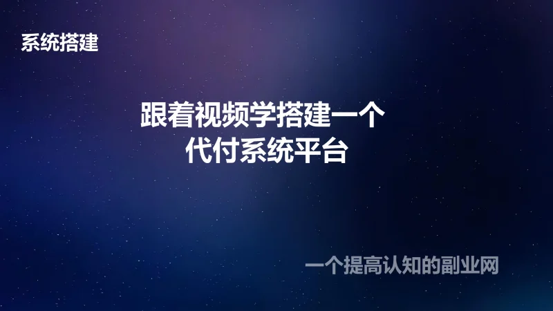 跟着视频学搭建一个 代付系统平台-创分享