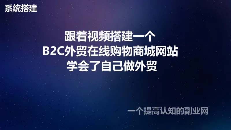 跟着视频搭建一个B2C外贸在线购物商城网站 学会了自己做外贸-创分享