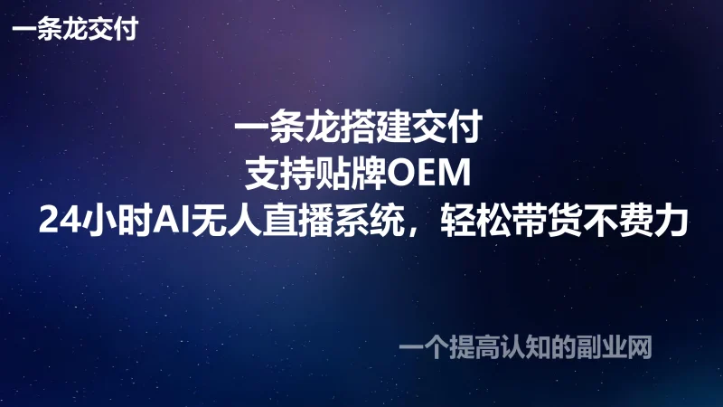 一条龙搭建交付支持贴牌OEM 24小时AI无人直播系统，轻松带货不费力-创分享