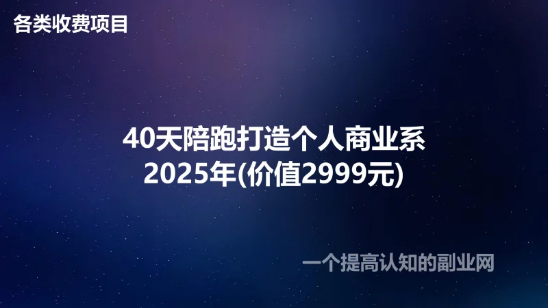 40天陪跑打造个人商业系2025年(价值2999元)-创分享