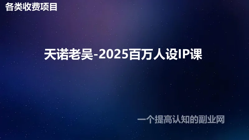 天诺老吴-2025百万人设IP课-创分享